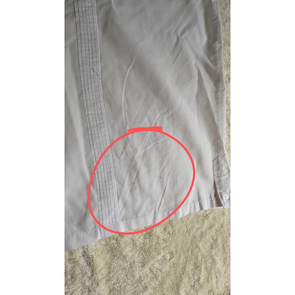 PLATOON Guayabera‎ Pleated Button Down Short Sleeve Shirt XL - Picture 8 of 10